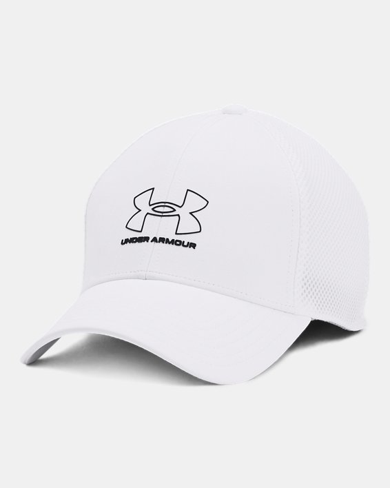 หมวกแก๊ป UA Iso-Chill Driver Mesh สำหรับผู้ชาย, White, pdpMainDesktop image number 0